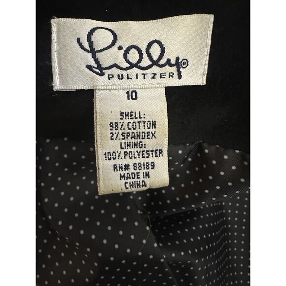 *Flaw Lily Pulitzer Velvet Rhinestone Button Cropped Jacket Black Womens Size 10 - Picture 7 of 16